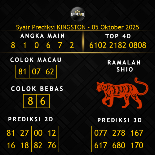Prediksi Kingston Hari Ini 5-oktober-2025