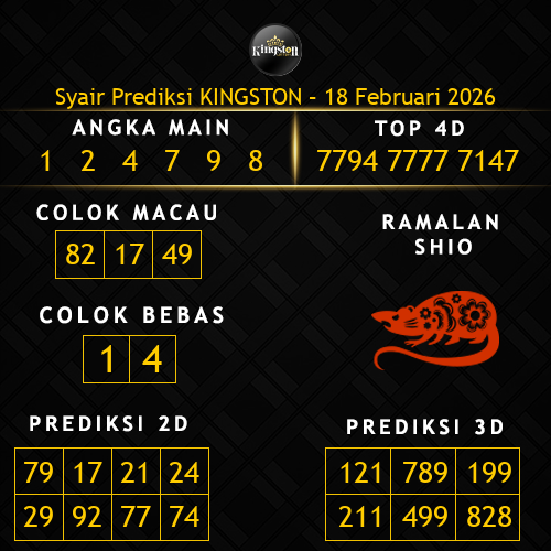 Prediksi Kingston Hari Ini 18-februari-2026