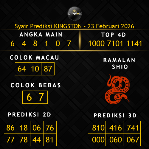 Prediksi Kingston Hari Ini 23-februari-2026