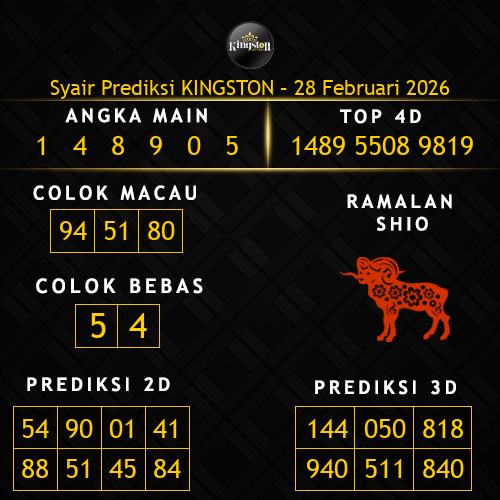 Prediksi Kingston Hari Ini 28-februari-2026