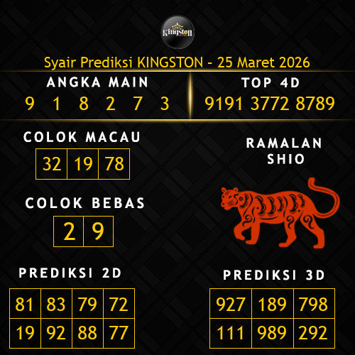 Prediksi Kingston Hari Ini 25-maret-2026