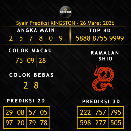 Prediksi Kingston Hari Ini 26-maret-2026