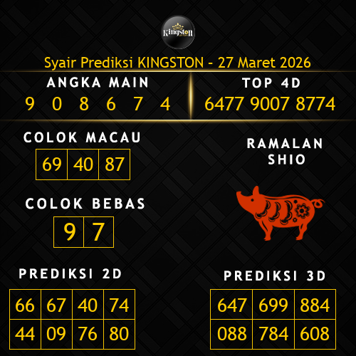 Prediksi Kingston Hari Ini 27-maret-2026