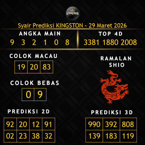 Prediksi Kingston Hari Ini 29-maret-2026