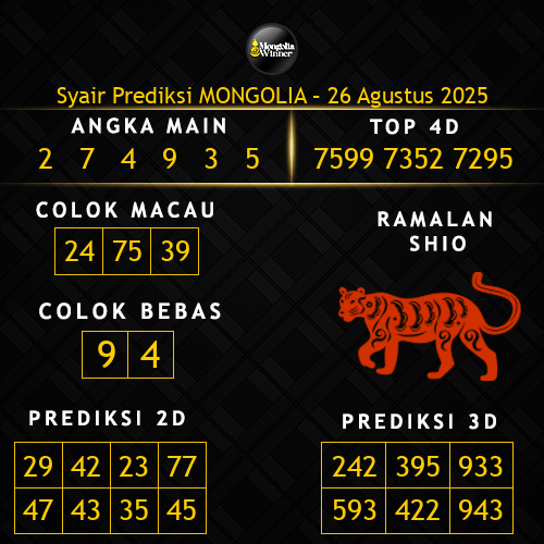 Prediksi Mongolia Hari Ini 26-agustus-2025