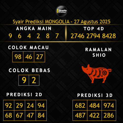 Prediksi Mongolia Hari Ini 27-agustus-2025
