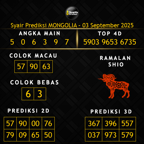 Prediksi Mongolia Hari Ini 3-september-2025