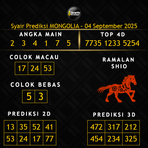 Prediksi Mongolia Hari Ini 4-september-2025