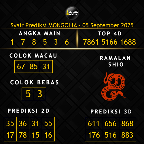 Prediksi Mongolia Hari Ini 5-september-2025