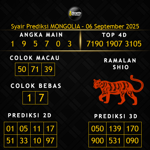 Prediksi Mongolia Hari Ini 6-september-2025
