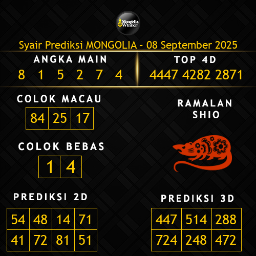 Prediksi Mongolia Hari Ini 8-september-2025