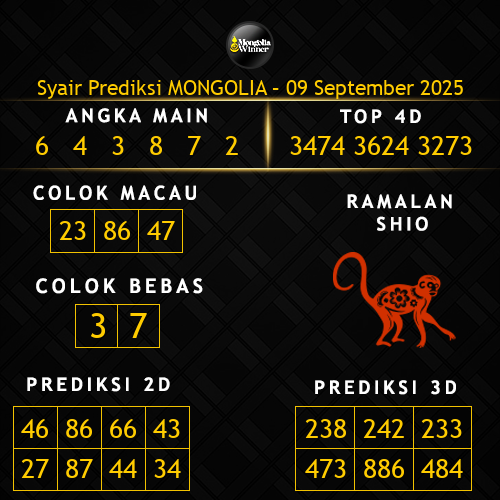 Prediksi Mongolia Hari Ini 9-september-2025