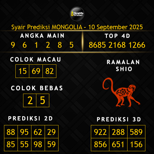 Prediksi Mongolia Hari Ini 10-september-2025