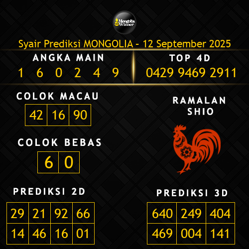 Prediksi Mongolia Hari Ini 12-september-2025