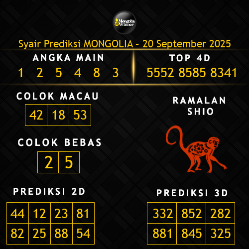 Prediksi Mongolia Hari Ini 20-september-2025