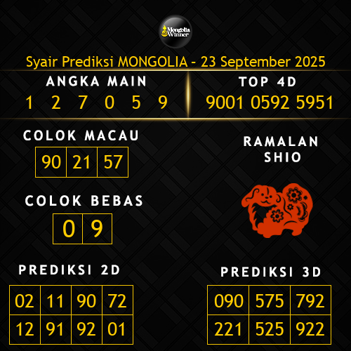 Prediksi Mongolia Hari Ini 23-september-2025