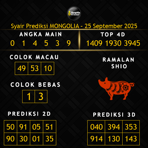 Prediksi Mongolia Hari Ini 25-september-2025