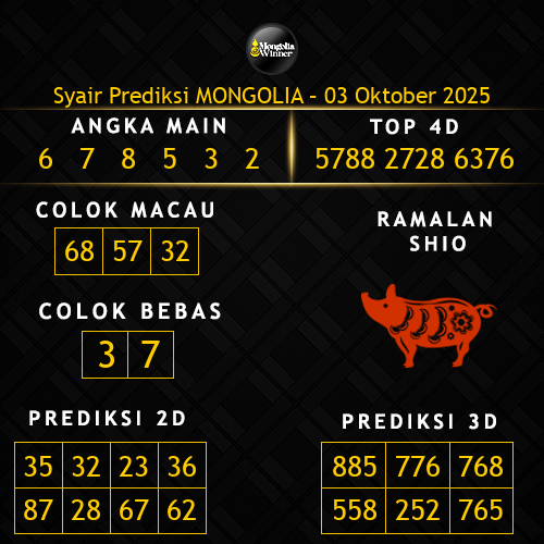 Prediksi Mongolia Hari Ini 3-oktober-2025