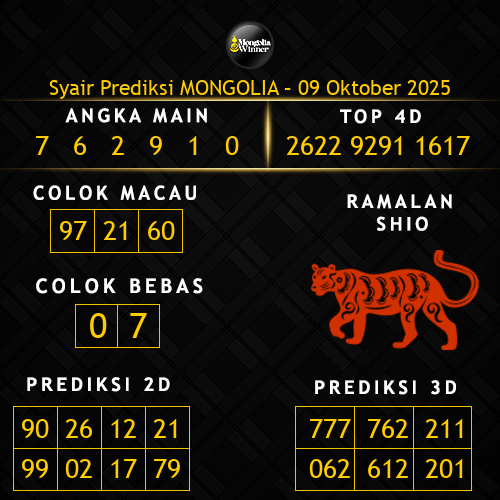 Prediksi Mongolia Hari Ini 9-oktober-2025