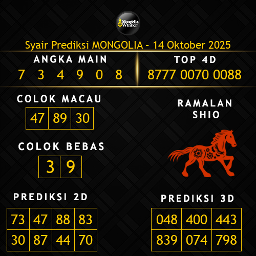 Prediksi Mongolia Hari Ini 14-oktober-2025