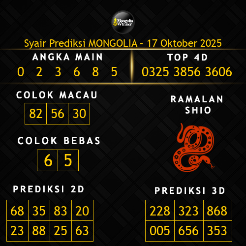 Prediksi Mongolia Hari Ini 17-oktober-2025