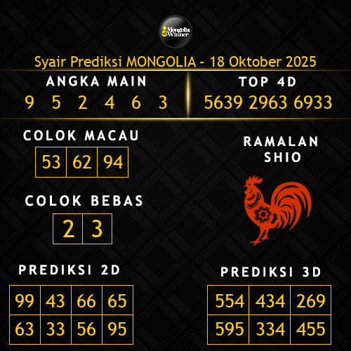 Prediksi Mongolia Hari Ini 18-oktober-2025