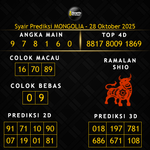 Prediksi Mongolia Hari Ini 28-oktober-2025