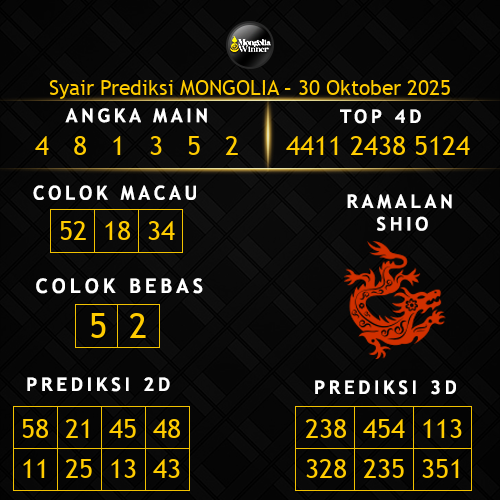 Prediksi Mongolia Hari Ini 30-oktober-2025