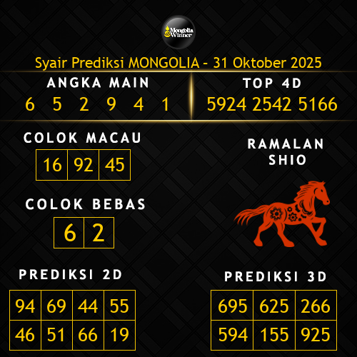 Prediksi Mongolia Hari Ini 31-oktober-2025