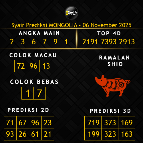 Prediksi Mongolia Hari Ini 6-november-2025