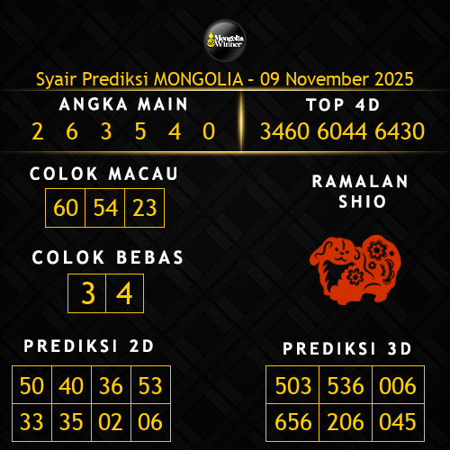 Prediksi Mongolia Hari Ini 9-november-2025
