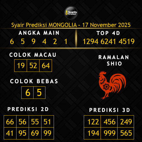 Prediksi Mongolia Hari Ini 17-november-2025