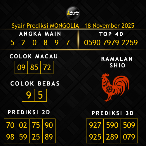 Prediksi Mongolia Hari Ini 18-november-2025