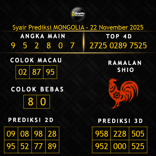 Prediksi Mongolia Hari Ini 22-november-2025