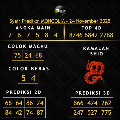 Prediksi Mongolia Hari Ini 24-november-2025