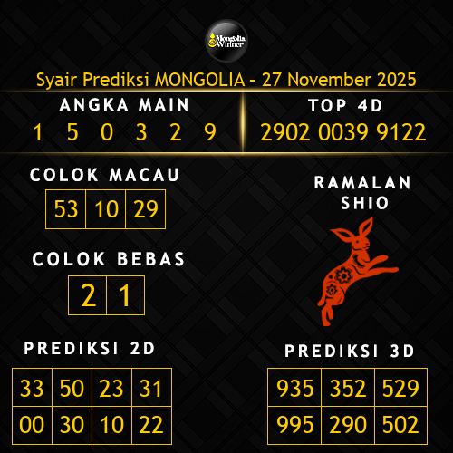 Prediksi Mongolia Hari Ini 27-november-2025