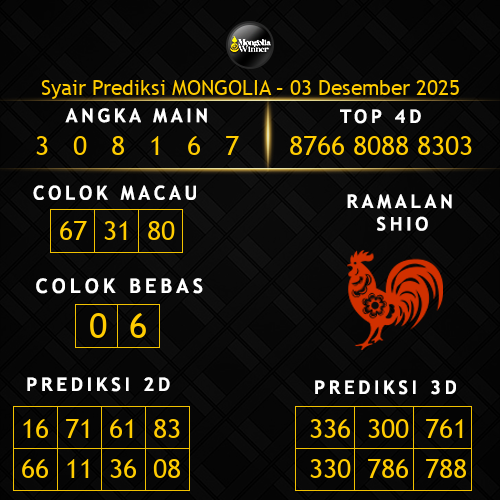 Prediksi Mongolia Hari Ini 3-desember-2025