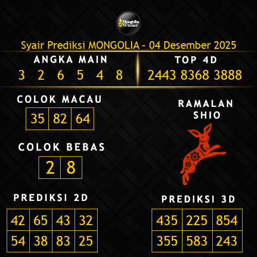 Prediksi Mongolia Hari Ini 4-desember-2025