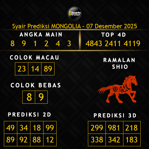 Prediksi Mongolia Hari Ini 7-desember-2025