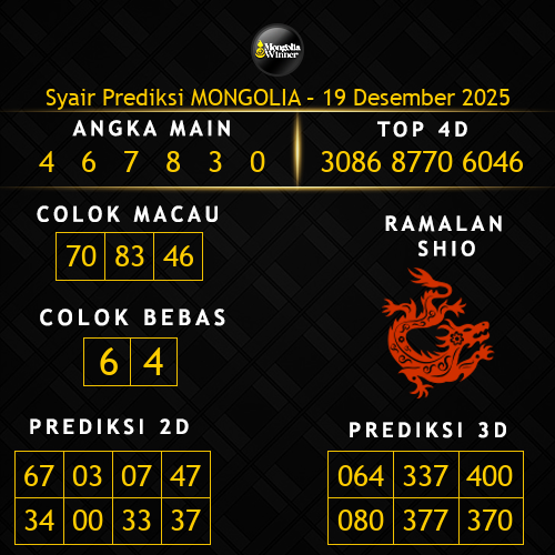 Prediksi Mongolia Hari Ini 19-desember-2025