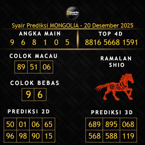 Prediksi Mongolia Hari Ini 20-desember-2025