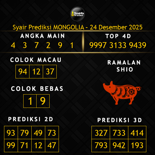 Prediksi Mongolia Hari Ini 24-desember-2025