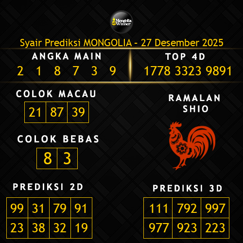 Prediksi Mongolia Hari Ini 27-desember-2025