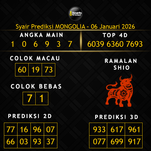 Prediksi Mongolia Hari Ini 6-januari-2026