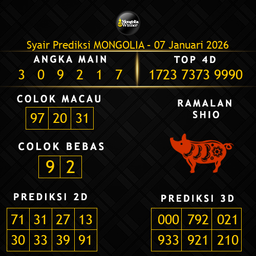 Prediksi Mongolia Hari Ini 7-januari-2026