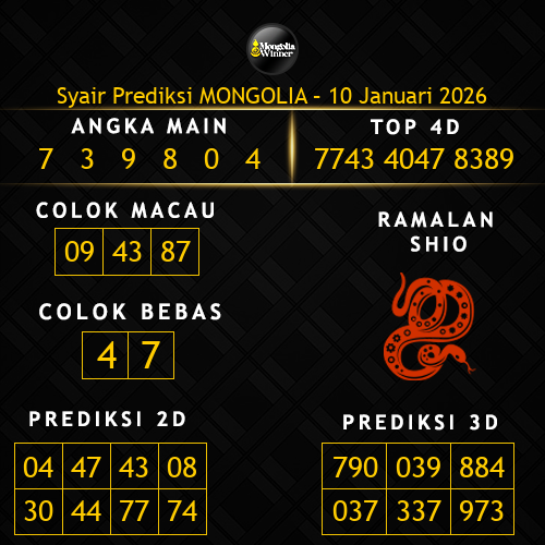 Prediksi Mongolia Hari Ini 10-januari-2026