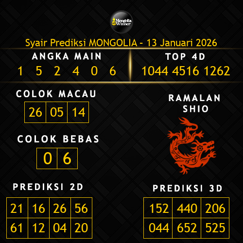 Prediksi Mongolia Hari Ini 13-januari-2026