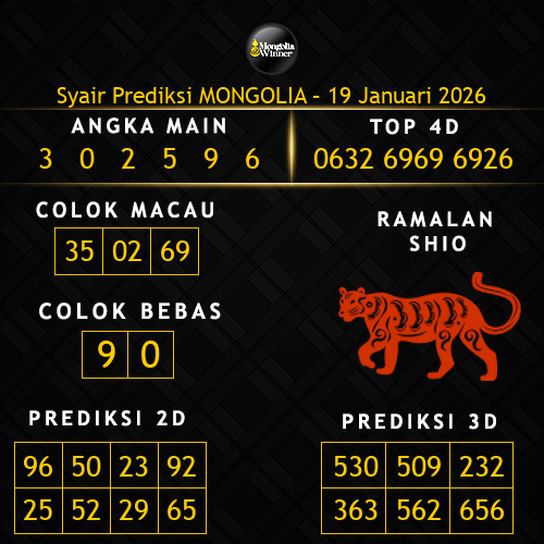 Prediksi Mongolia Hari Ini 19-januari-2026
