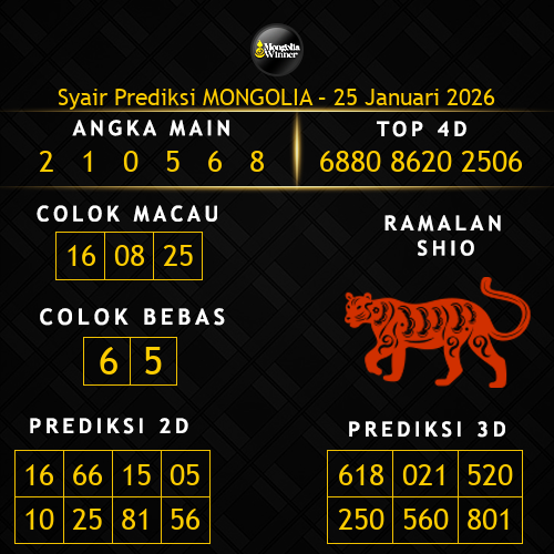 Prediksi Mongolia Hari Ini 25-januari-2026