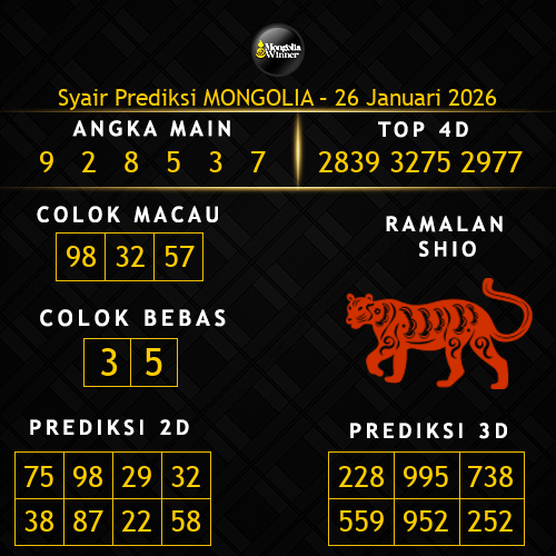Prediksi Mongolia Hari Ini 26-januari-2026